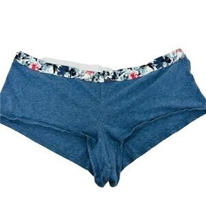 Lane Bryant Cacique Cotton Boyshort Panties Plus Sz 18/20 Blue Floral Waistband